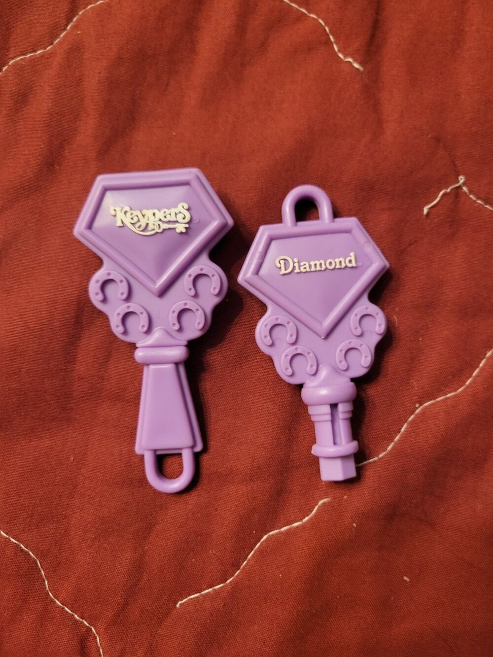 1980s Vintage Tonka KEYPERS Replacement Sheldon Tortoise Purple Key Shaped Brush